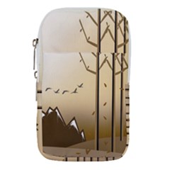 Landscape Trees Wallpaper Mountains Waist Pouch (large) by Sarkoni