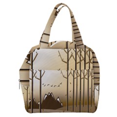 Landscape Trees Wallpaper Mountains Boxy Hand Bag by Sarkoni