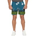 Vector Graphic Mountains Snow Wolf Men s Runner Shorts View1