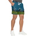 Vector Graphic Mountains Snow Wolf Men s Runner Shorts View2