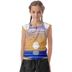 Vector Graphic Clipart Mountains Kids  Raglan Cap Sleeve T-shirt