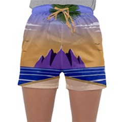 Vector Graphic Clipart Mountains Sleepwear Shorts by Sarkoni