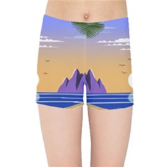 Vector Graphic Clipart Mountains Kids  Sports Shorts by Sarkoni