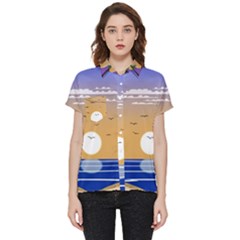 Vector Graphic Clipart Mountains Short Sleeve Pocket Shirt