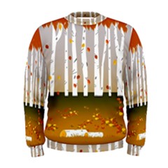 Birch Trees Fall Autumn Leaves Men s Sweatshirt by Sarkoni