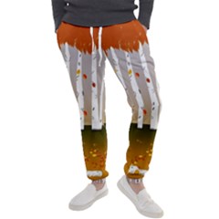 Birch Trees Fall Autumn Leaves Men s Jogger Sweatpants by Sarkoni