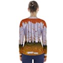 Birch Trees Fall Autumn Leaves V-Neck Long Sleeve Top View2