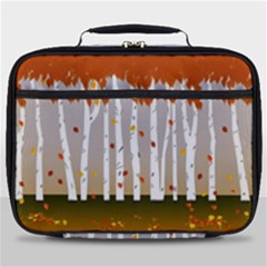 Birch Trees Fall Autumn Leaves Full Print Lunch Bag by Sarkoni