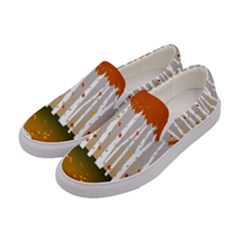 Birch Trees Fall Autumn Leaves Women s Canvas Slip Ons by Sarkoni