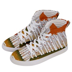 Birch Trees Fall Autumn Leaves Men s Hi-top Skate Sneakers by Sarkoni