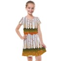 Birch Trees Fall Autumn Leaves Kids  Cross Web Dress View1