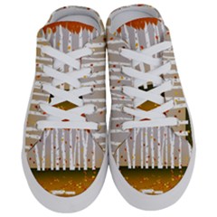 Birch Trees Fall Autumn Leaves Half Slippers by Sarkoni