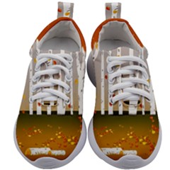 Birch Trees Fall Autumn Leaves Kids Athletic Shoes by Sarkoni