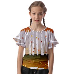 Birch Trees Fall Autumn Leaves Kids  Cut Out Flutter Sleeves by Sarkoni