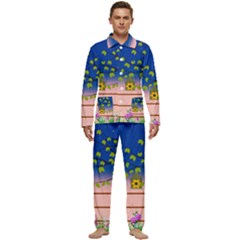 Vector Graphic Illustration Wallpaper Men s Long Sleeve Velvet Pocket Pajamas Set by Sarkoni