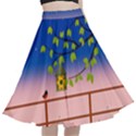 Vector Graphic Illustration Wallpaper A-Line Full Circle Midi Skirt With Pocket View1