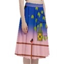 Vector Graphic Illustration Wallpaper A-Line Full Circle Midi Skirt With Pocket View3