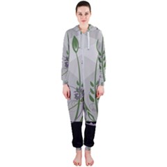 Flower Butterfly Pot Hooded Jumpsuit (ladies) by Sarkoni