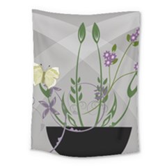 Flower Butterfly Pot Medium Tapestry