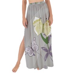 Flower Butterfly Pot Maxi Chiffon Tie-up Sarong by Sarkoni