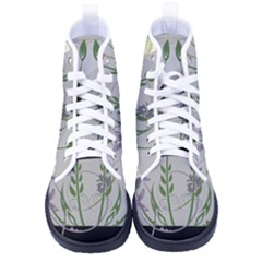 Flower Butterfly Pot Kid s High-top Canvas Sneakers by Sarkoni