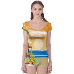 Vector Graphic Clipart Beach House Boyleg Leotard  by Sarkoni