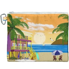 Vector Graphic Clipart Beach House Canvas Cosmetic Bag (xxxl) by Sarkoni