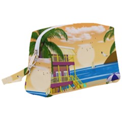 Vector Graphic Clipart Beach House Wristlet Pouch Bag (large) by Sarkoni