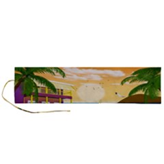 Vector Graphic Clipart Beach House Roll Up Canvas Pencil Holder (l) by Sarkoni