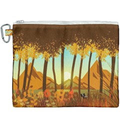 Mountains Fall Flowers Canvas Cosmetic Bag (xxxl) by Sarkoni