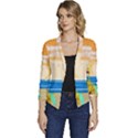 Vector Graphic Clipart Beach House Women s Casual 3/4 Sleeve Spring Jacket View1