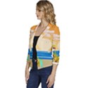 Vector Graphic Clipart Beach House Women s Casual 3/4 Sleeve Spring Jacket View2