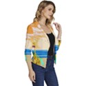 Vector Graphic Clipart Beach House Women s Casual 3/4 Sleeve Spring Jacket View3