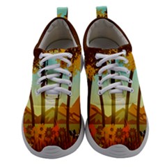 Mountains Fall Flowers Women Athletic Shoes by Sarkoni