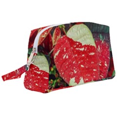 Poinsettia Christmas Star Plant Wristlet Pouch Bag (large) by Sarkoni