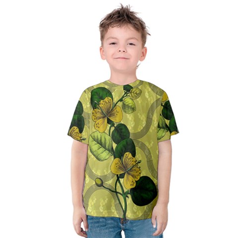 Flower Blossom Kids  Cotton T-shirt by Sarkoni