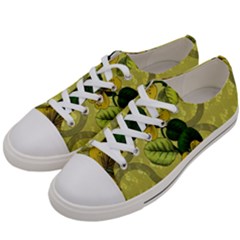 Flower Blossom Men s Low Top Canvas Sneakers by Sarkoni