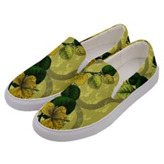 Flower Blossom Men s Canvas Slip Ons by Sarkoni