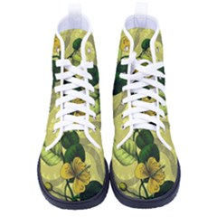 Flower Blossom Women s High-top Canvas Sneakers by Sarkoni