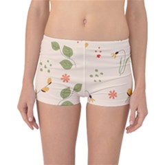 Spring Art Floral Pattern Design Reversible Boyleg Bikini Bottoms by Sarkoni