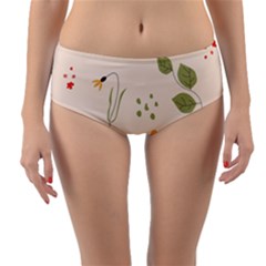 Spring Art Floral Pattern Design Reversible Mid-waist Bikini Bottoms by Sarkoni