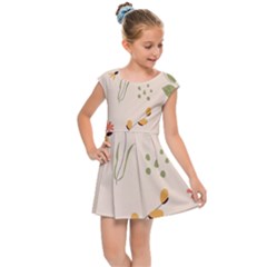 Spring Art Floral Pattern Design Kids  Cap Sleeve Dress by Sarkoni