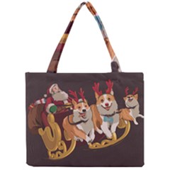 Christmas Santa Claus Dog Sled Mini Tote Bag by Sarkoni