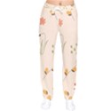 Spring Art Floral Pattern Design Women Velvet Drawstring Pants View1