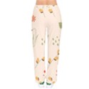 Spring Art Floral Pattern Design Women Velvet Drawstring Pants View2