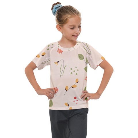 Spring Art Floral Pattern Design Kids  Mesh Piece T-shirt by Sarkoni