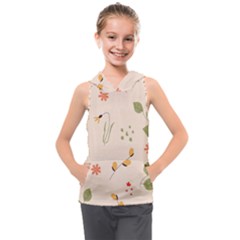 Spring Art Floral Pattern Design Kids  Sleeveless Hoodie by Sarkoni