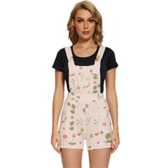 Spring Art Floral Pattern Design Short Overalls by Sarkoni