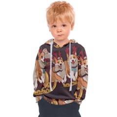 Christmas Santa Claus Dog Sled Kids  Overhead Hoodie by Sarkoni