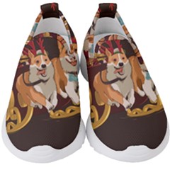 Christmas Santa Claus Dog Sled Kids  Slip On Sneakers by Sarkoni